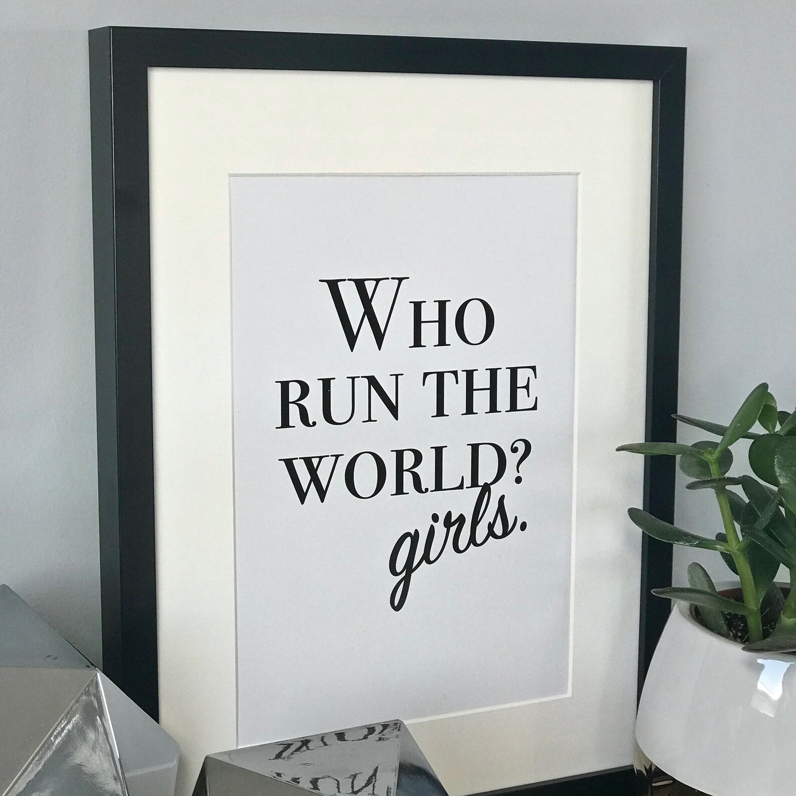 Beyonce Who Run the World Girls Lyrics Wall Art Print | Feminist ...