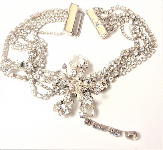 Vintage  Christian Lacroix Runway Diamante Orchid… - image 1