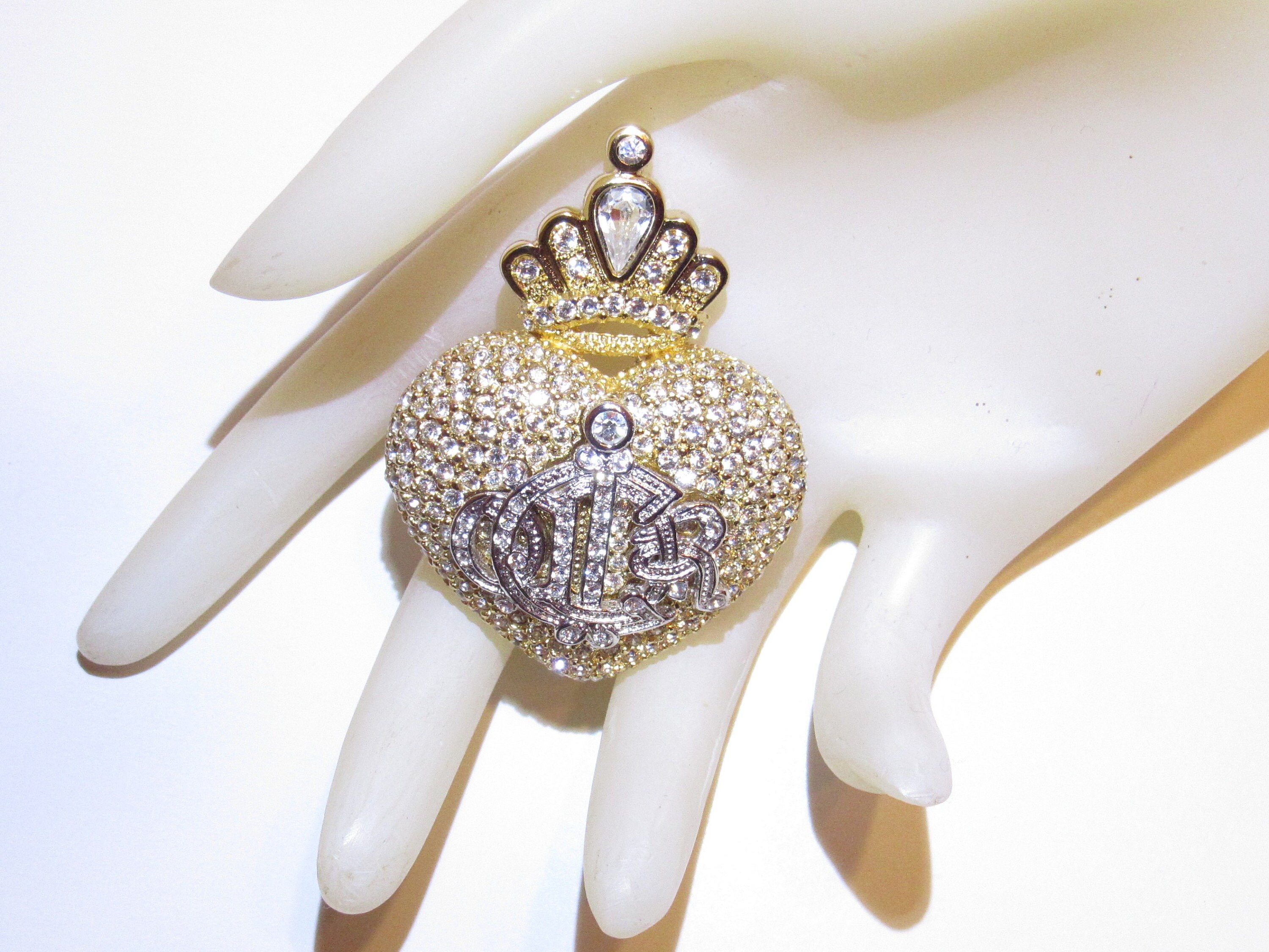 Vintage Christian Dior Bijoux Boutique Rhinestone Logo Crowned Etsy