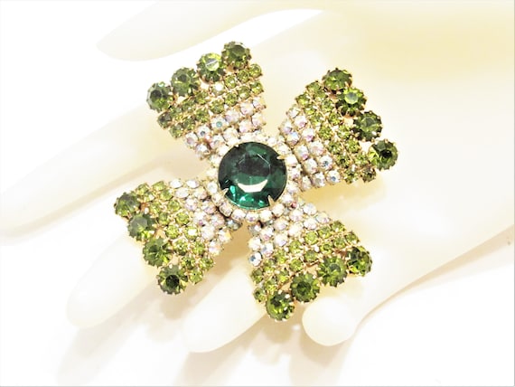 Vintage Elsa Schiaparelli Maltese Cross Rhinestone