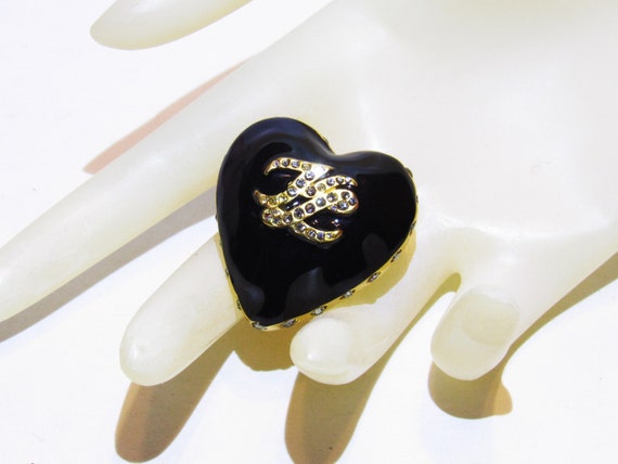 Karl Lagerfeld Ex Voto Sacred Black Heart with Rh… - image 1