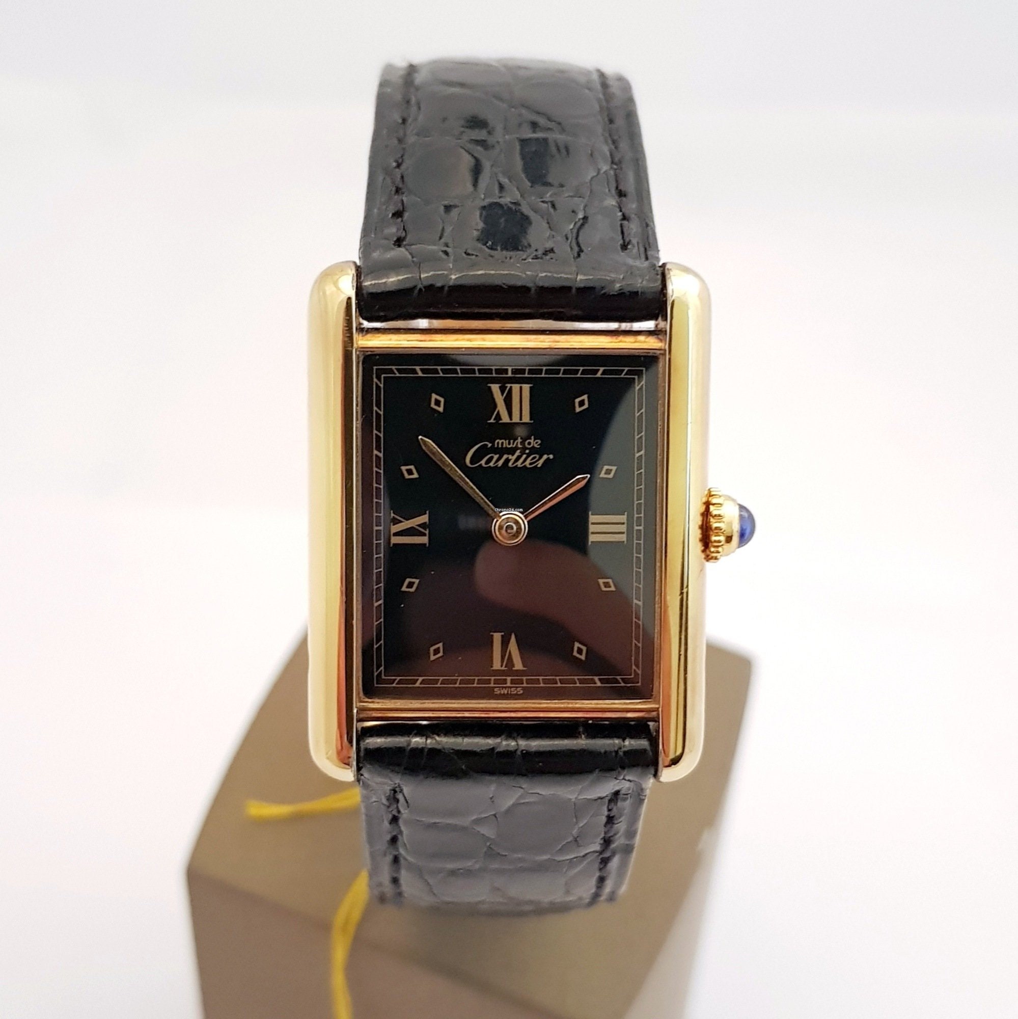 cartier vermeil 18k gold womens watch