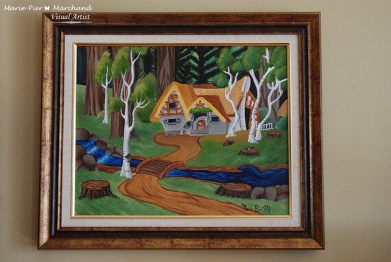Disney Snow White And The Seven Dwarfs Cottage Acrylic Etsy