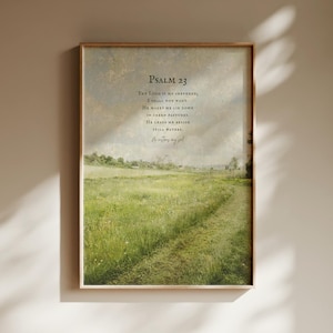 Psalm 23, The Lord Is My Shepherd Print | Vintage Wall Art | ESV Bible Verse Printable | Christian Scripture Poster | Digital Download