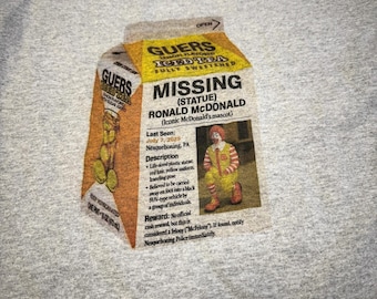 Ronald McDonald "Missing" T-Shirt - Nesquehoning, Pennsylvania