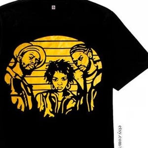 Black Yellow Fugeela shirt to match air Jordan 4 Thunder
