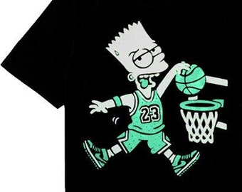 漫画風エアジョーダン グリーングロー マッチングTシャツ - スニーカーマッチTシャツ