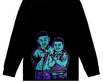 Long Sleeve Air jordan aqua 8  shirt Fresh Prince of Bel Air Cousins