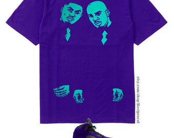 purple and white jordan shirts