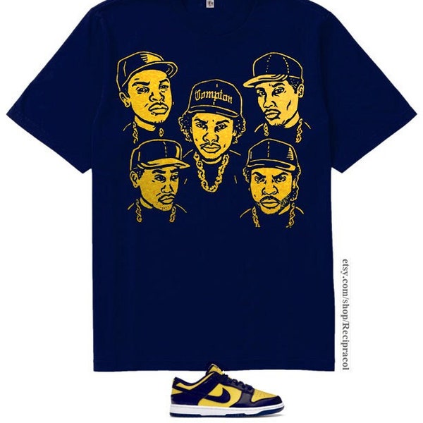 Navy Blue Yellow Compton Gz shirt to match  dunk