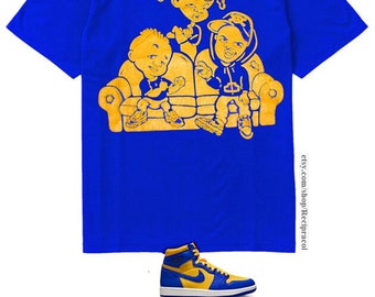 Royal Yellow Bebes Couch  shirt match air Jordan 1  Laney