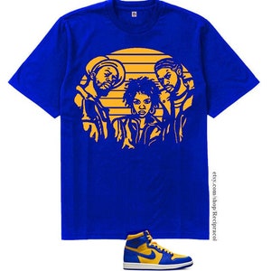 Royal Yellow Fugees shirt match air Jordan 1  Laney