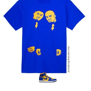 Royal Yellow Belly shirt match air Jordan 1  Laney