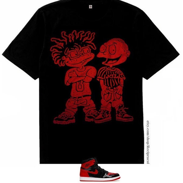 Black Red Dreads & Fades shirt to match air Jordan 1 bred 4