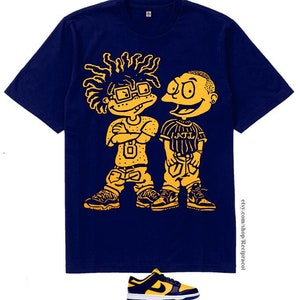 Navy Yellow Dreads & Fades shirt outfit  dunk