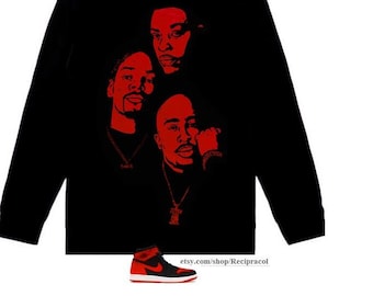 Black Red West Side shirt for air  1 high 85 bred