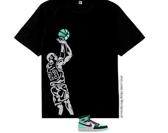 グリーングロージョーダンAマッチングTシャツ - スニーカーマッチTシャツ