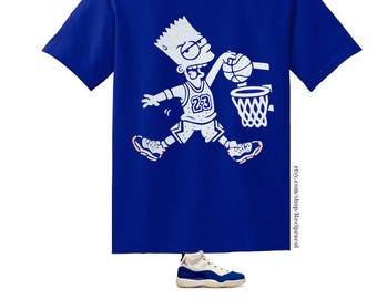 Blue Jordan a1 Rare Air  Matching T-Shirt - Sneaker Match Dunk Tee