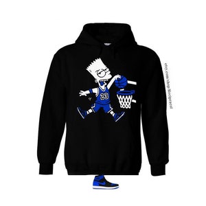 Black Blue 85 dunk Hoody air Jordan 1 Royal outfit