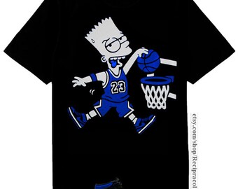 blue black and white jordan shirt