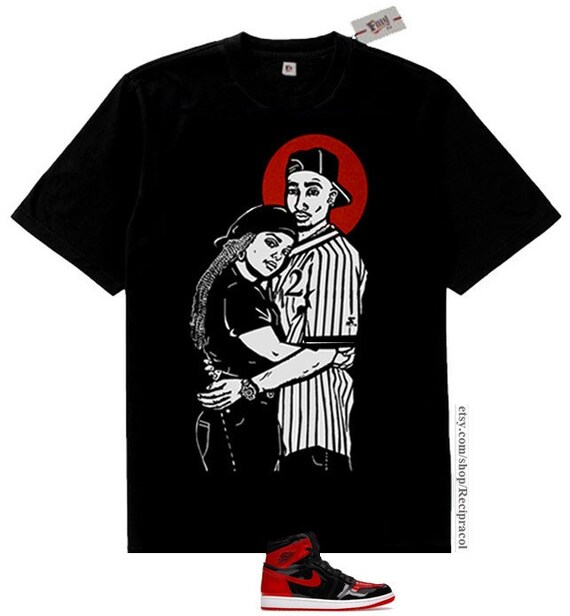 Camisa Negra Roja Lucky Love match Jordan 1 Retro High OG | Etsy España