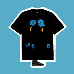 Air Jordan 11 Gamma Blue sneakers with matching t-shirt outfit
