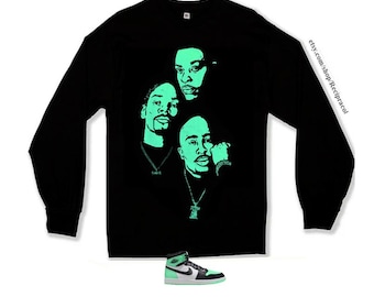Long Sleeve West green glow jordan 1  T-Shirt - Sneaker Match Tee