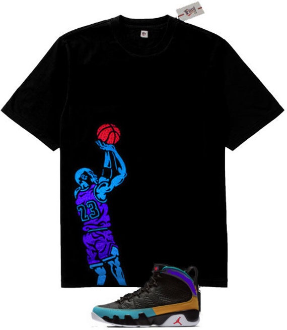 black and purple jordan t shirt