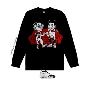 Long Sleeve sitcom kings shirt for Jordan 14 black toe