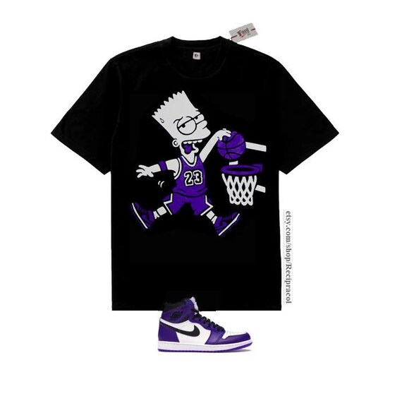 retro 1 court purple shirt