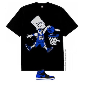 Blue 85 Dunk shirt for jordan 1 retro royal reimagined outfit