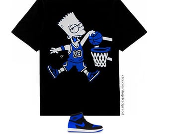 Camiseta Dunk azul 85 para el conjunto Jordan 1 retro royal reinventado