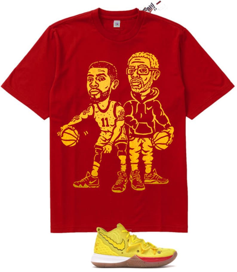 Cartoon Kyrie Irving Uncle Drew Red Yellow shirt for Kyrie ...
