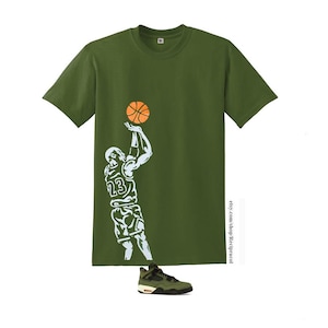 Olive Fadeaway shirt for air Jordan 4 undefeated