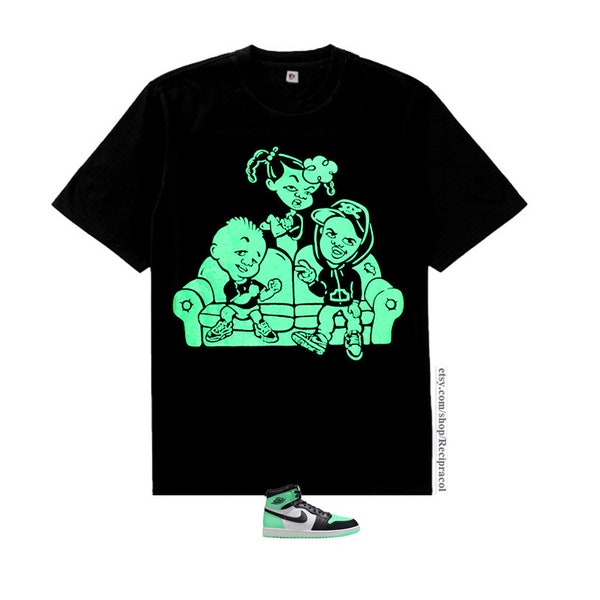 Bebes couch shirt for air Jordan 1 Green Glow