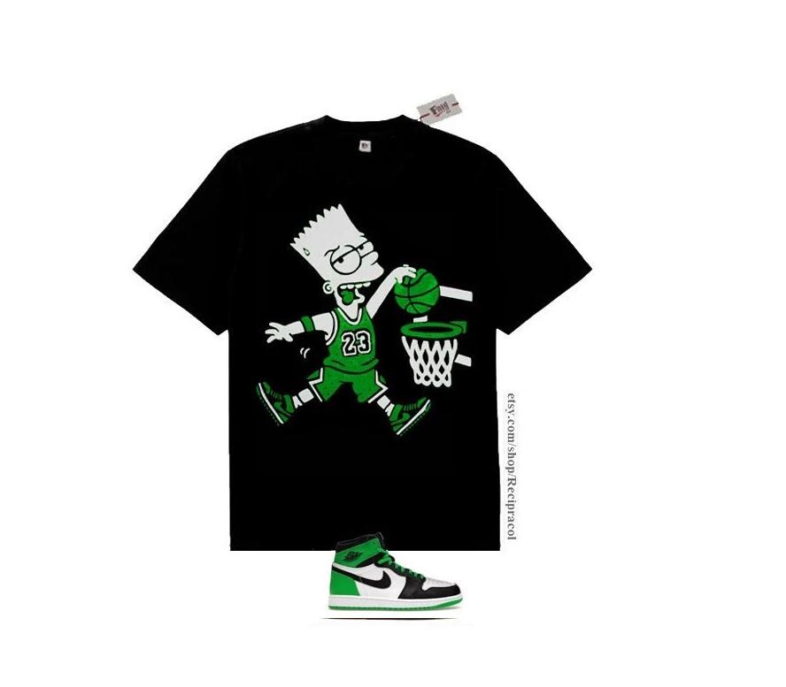 green and black jordan 1 shirt