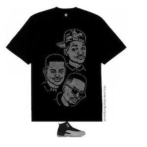 Fresh Prince shirt for air  jordan 12 black wolf grey