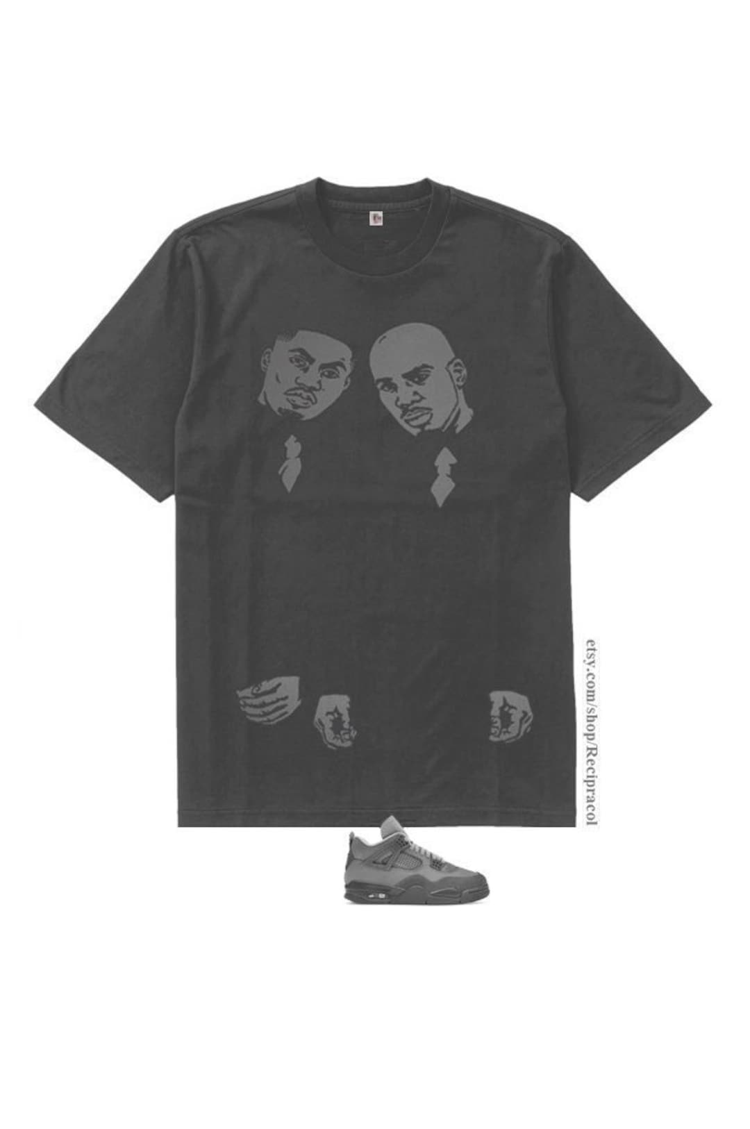 Grey Belly Shirt Air Jordan 4 Paris Wet Cement Outfit Etsy