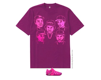 Pink Compton shirt for Ja 3 Price of Admission shoes