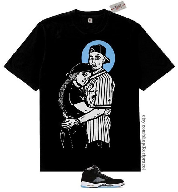 Zwart Wit Lucky Love shirt match Jordan 