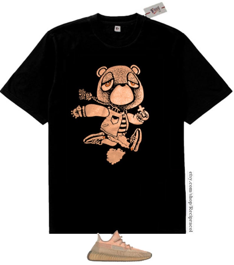 Tan Orange Kanye West Bear Late for Church shirt for Yeezy | Etsy