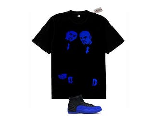 jordan 1 mid white black royal shirt