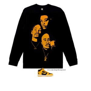 Long Sleeve Yellow WestSide shirt for Jordan 12 Retro Black University Gold