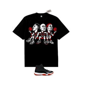 Black Red Dynasty shirt outfit  air Jordan 4 Bred