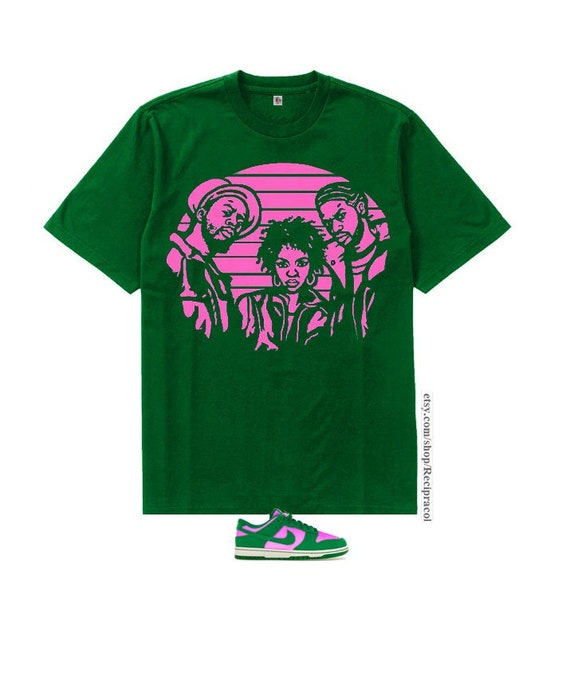 pink and green nike shirt