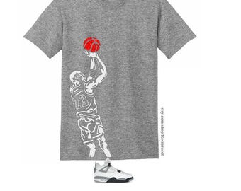 Cement White 4 retro jordan Matching T-Shirt - Sneaker Match Tee