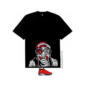 Red Yellow Zombie shirt air Jordan 14 ferari outfit