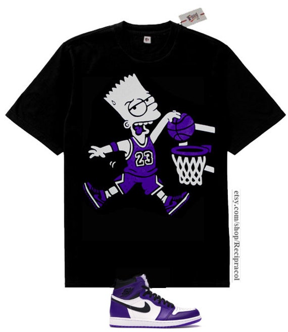 court purple jordan 1 shirt