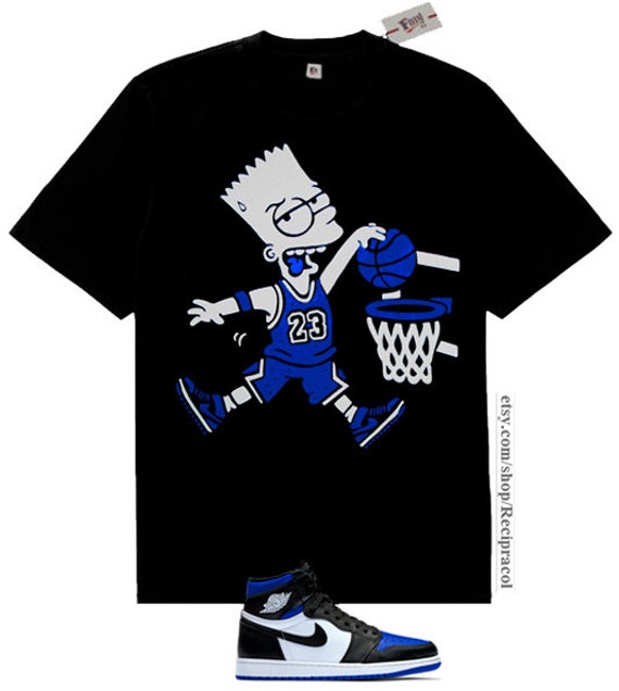 black and royal blue jordan shirt