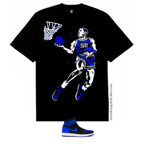 Das 85 Rookie-Shirt Jordan 1 Royal Neuinterpretation des Outfits